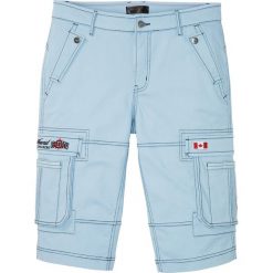 Bermudy bojówki bonprix jasnoniebieski. Niebieskie spodenki i szorty męskie bonprix, m, z haftami. Za 109,99 zł.
