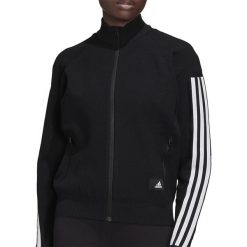 ADIDAS ID TRACK TOP > DX7933. Białe topy damskie Adidas, s, w paski, z dresówki, bez kołnierzyka. Za 329,99 zł.