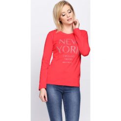 Koralowa Bluzka Your Dream. Brązowe bluzki longsleeves marki SIMOND, s, z elastanu. Za 39,99 zł.