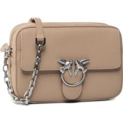 Torebka PINKO - Square Simply Cl PE 20 PLTT 1P21QZ Y65Z Beige C60. Brązowe listonoszki damskie Pinko, bez wzorów, ze skóry, wizytowe, bez dodatków. Za 1139,00 zł.