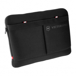 Kieszeń w kolorze czarnym na laptopa - (S)43,2 x (W)33 cm. Czarne torby na laptopa marki Victorinox, z materiału. W wyprzedaży za 209,95 zł.