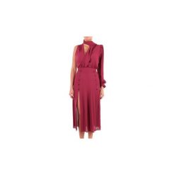 Sukienki długie Elisabetta Franchi AB60187E2. Fioletowe sukienki damskie Elisabetta Franchi, bez wzorów, bez kołnierzyka, bez rękawów, długie. Za 758,86 zł.