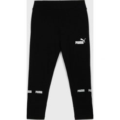 Puma - Legginsy dziecięce 140-176 cm. Czarne rurki dziewczęce Puma, l, z nadrukiem, z elastanu. Za 89,90 zł.