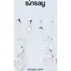 Kolczyki - Jasny szary. Szare kolczyki damskie Sinsay. W wyprzedaży za 5,00 zł.