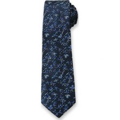 Męski Krawat w Kwiatki - 6 cm - Angelo di Monti, Granatowo-Niebieski KRADM1302. Niebieskie krawaty męskie Angelo di Monti, w kwiaty. Za 25,00 zł.