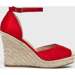 Answear - Espadryle Day-Vine. Czarne koturny damskie ANSWEAR, z okrągłym noskiem, bez obcasa, na obcasie, na klamry. W wyprzedaży za 99,90 zł.
