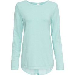 Sweter z koszulową wstawką bonprix morski pastelowy. Niebieskie swetry damskie bonprix, z szyfonu. Za 79,99 zł.