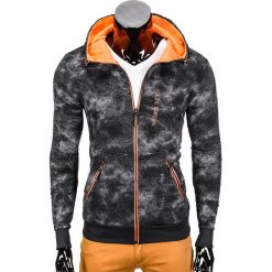 Bluzy męskie: BLUZA MĘSKA ROZPINANA Z KAPTUREM B705 - CZARNA