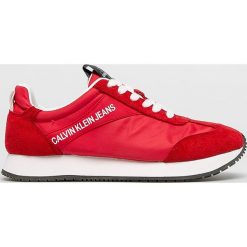 Calvin Klein Jeans - Buty. Czerwone buty sportowe damskie Calvin Klein Jeans, bez wzorów, z jeansu, sportowe. Za 499,90 zł.