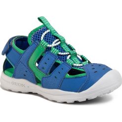 Sandały GEOX - J Vaniett B. B J025XB 0CE15 C4165 S Royal/Green. Niebieskie sandały chłopięce Geox, ze skóry ekologicznej, bez zapięcia. W wyprzedaży za 179,00 zł.