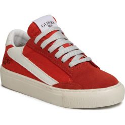 Sneakersy GUESS - Luiss Jr FI6LUJ FAP12 R RED. Czerwone trampki chłopięce Guess, z aplikacjami, z zamszu, na sznurówki. Za 299,00 zł.