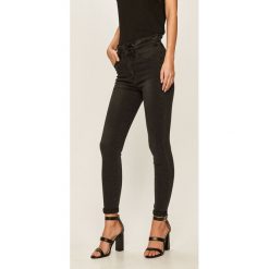 Answear - Jeansy. Czarne jeansy damskie ANSWEAR, s, z podwyższonym stanem. W wyprzedaży za 79,90 zł.