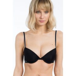 Emporio Armani Underwear - Biustonosz. Czarne biustonosze Emporio Armani, z haftami, z elastanu. W wyprzedaży za 89,90 zł.