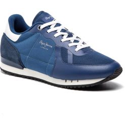Sneakersy PEPE JEANS - Tinker Hr PMS30506 Indigo 561. Niebieskie sneakersy męskie Pepe Jeans, na co dzień, bez wzorów, z jeansu, klasyczne, bez zapięcia. Za 329,00 zł.