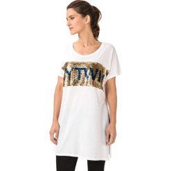 TWINSET Koszulka Biały Złoty. Żółte koszulki damskie Twinset, m, z aplikacjami, z bawełny, bez kołnierzyka. Za 416,95 zł.