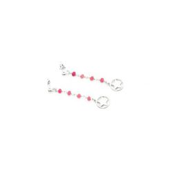 Kolczyki Agat Różowy Gwiazdki srebro. Różowe kolczyki damskie marki Brazi druse jewelry, z agatem, srebrne, na sztyftcie. Za 170,00 zł.