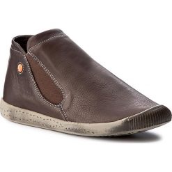Sztyblety SOFTINOS - Inge P900086555 Dk. Brown. Pomarańczowe botki damskie skórzane Softinos, na imprezę, bez obcasa, bez zapięcia. W wyprzedaży za 269,00 zł.