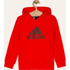 Adidas Performance - Bluza GE0692. Czerwone bluzy chłopięce adidas Performance, z nadrukiem, z bawełny, bez rękawów, z kapturem. Za 169,90 zł.