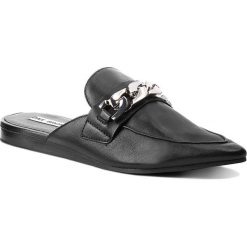 Klapki BRONX - 66075-A-01 BX 1480 Black 01. Czarne klapki damskie marki Bronx, z aplikacjami, ze skóry, bez obcasa. W wyprzedaży za 229,00 zł.