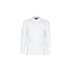 Koszule z długim rękawem Tommy Hilfiger COTTON LINEN DOBBY. Białe koszule męskie TOMMY HILFIGER, s, bez wzorów, bez kołnierzyka, z długim rękawem. Za 300,30 zł.