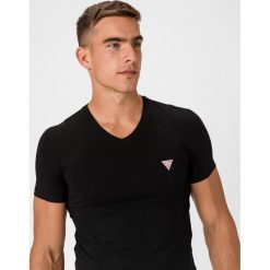 Guess Core Koszulka Czarny. Czarne podkoszulki męskie Guess, l, z haftami, z elastanu, bez kołnierzyka, krótkie. Za 133,95 zł.
