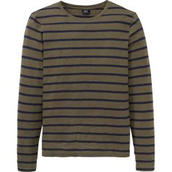 Shirt z długim rękawem bonprix ciemnooliwkowo-ciemnożółty w paski. Zielone koszulki męskie bonprix, s, w paski, bez kołnierzyka, z długim rękawem, długie. Za 49,99 zł.