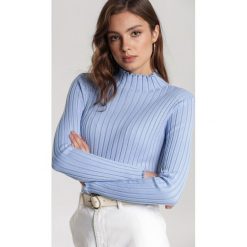 Niebieski Golf Celathera. Niebieskie bluzy damskie Renee, s, bez wzorów, bez rękawów, bez kaptura. Za 89,99 zł.