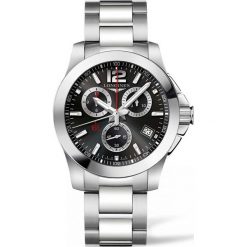 LONGINES Conquest Chronograph L3.700.4.56.6. Szare, analogowe zegarki męskie LONGINES, ze stali. Za 5320,00 zł.