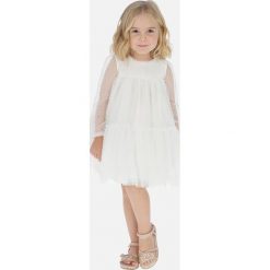Mayoral - Sukienka dziecięca 92-134 cm. Różowe sukienki dziewczęce Mayoral, bez wzorów, z bawełny, z długim rękawem, długie, mini, rozkloszowane. Za 175,90 zł.