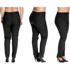 Casualowe czarne spodnie cygaretki w kant PLUS SIZE NOWOŚĆ. Czarne spodnie damskie Moda Size Plus Iwanek, s, w paski, z bawełny, eleganckie. Za 119,00 zł.