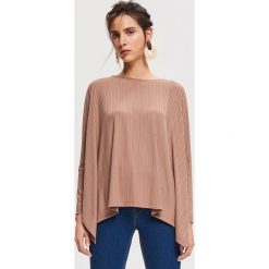 Bluzka oversize - Brązowy. Pomarańczowe bluzki damskie marki Reserved, s, bez wzorów, bez kołnierzyka, bez rękawów. Za 69,99 zł.