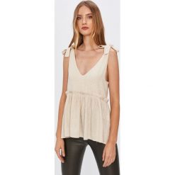 Answear Lab - Bluzka. Białe bluzki damskie Answear Lab, na co dzień, s, bez wzorów, z wiskozy, casualowe, bez kołnierzyka, bez rękawów. Za 119,90 zł.