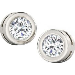 Złote kolczyki-wkrętki z diamentami. Szare kolczyki damskie marki Diamant Vendôme, z diamentem, złote. W wyprzedaży za 580,95 zł.