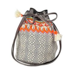 Torebki klasyczne damskie: Torebka w kolorze szarym ze wzorem – (S)17 x (W)25 x (G)17 cm