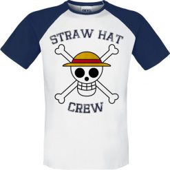 T-shirty męskie: One Piece Straw Hat Crew T-Shirt biały/niebieski