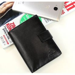 Portfel skórzany męski KRENIG Classic 12082 czarny w pudełku - Czarny. Czarne portfele męskie Krenig, bez wzorów, ze skóry. Za 165,99 zł.