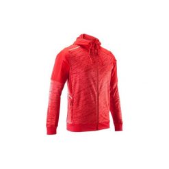 Bluza do biegania RUN WARM+ męska. Zielone bluzy męskie rozpinane marki KALENJI, m, z elastanu. Za 119,99 zł.