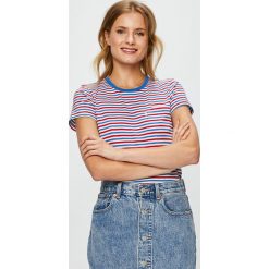 Levi's - Top. Brązowe topy damskie Levi's®, m, z bawełny, z okrągłym kołnierzem. W wyprzedaży za 79,90 zł.