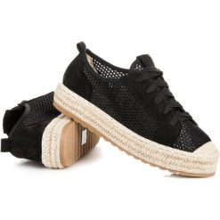 Espadryle damskie: Ażurowe espadryle na wiązanie Seastar czarne