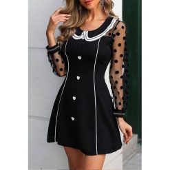 Sukienka DABORA. Czarne sukienki damskie IVET, na co dzień, xl, bez wzorów, z tiulu, eleganckie, bez kołnierzyka, z krótkim rękawem, krótkie, mini. W wyprzedaży za 99,00 zł.