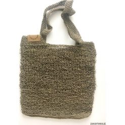 Siatka z dratwy wykonana na drutach. Niebieskie shopper bag damskie Pakamera. Za 159,00 zł.