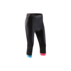 Spodenki 3/4 na rower 900 damskie. Czarne bermudy damskie B'TWIN, z elastanu. Za 169,99 zł.