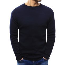 Swetry klasyczne męskie: Sweter męski granatowy (wx1016)