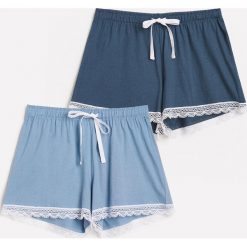 Szorty piżamowe 2 pack - Granatowy. Niebieskie piżamy damskie Reserved, s, bez wzorów, bez rękawów. Za 59,99 zł.