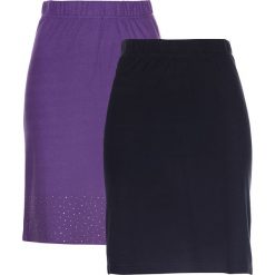 Spódnica z dżerseju (2 szt.) bonprix lila-czarny. Fioletowe spódniczki damskie bonprix, z aplikacjami, z dżerseju. Za 39,98 zł.