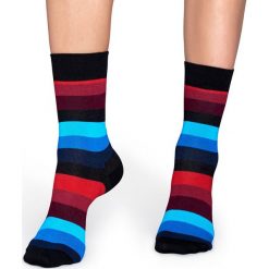 Happy Socks - Skarpetki Stripe. Szare skarpetki damskie marki Happy Socks, z bawełny. W wyprzedaży za 29,90 zł.