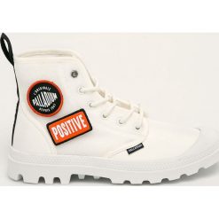 Palladium - Trampki. Białe trampki i tenisówki damskie Palladium, bez wzorów, z gumy, na sznurówki. Za 449,90 zł.