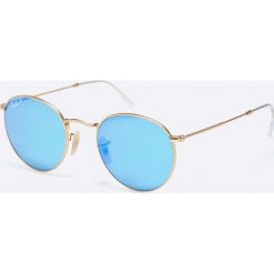 Ray-Ban - Okulary Round Metal. Żółte okulary przeciwsłoneczne męskie Ray-Ban, z materiału, okrągłe. W wyprzedaży za 649,90 zł.