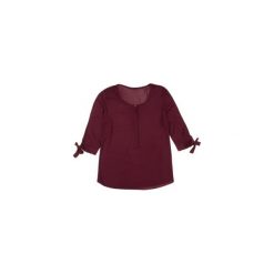 Bluzka tkanina klasyczna gładka. Brązowe bluzki damskie TXM, z tkaniny, klasyczne, z klasycznym kołnierzykiem. Za 19,99 zł.
