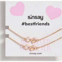 Bransoletki BFF z zawieszkami - Beżowy. Brązowe bransoletki damskie Sinsay. Za 10,00 zł.